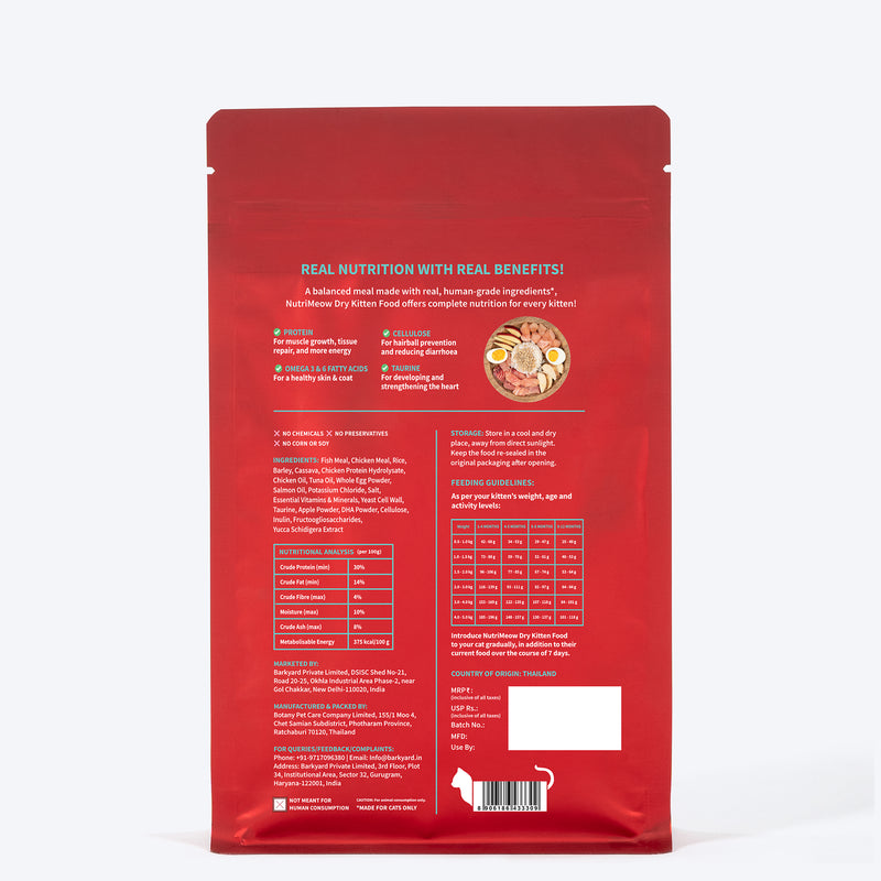 Nutrimeow Chicken and Fish Dry Food For Kitten - Heads Up For Tails