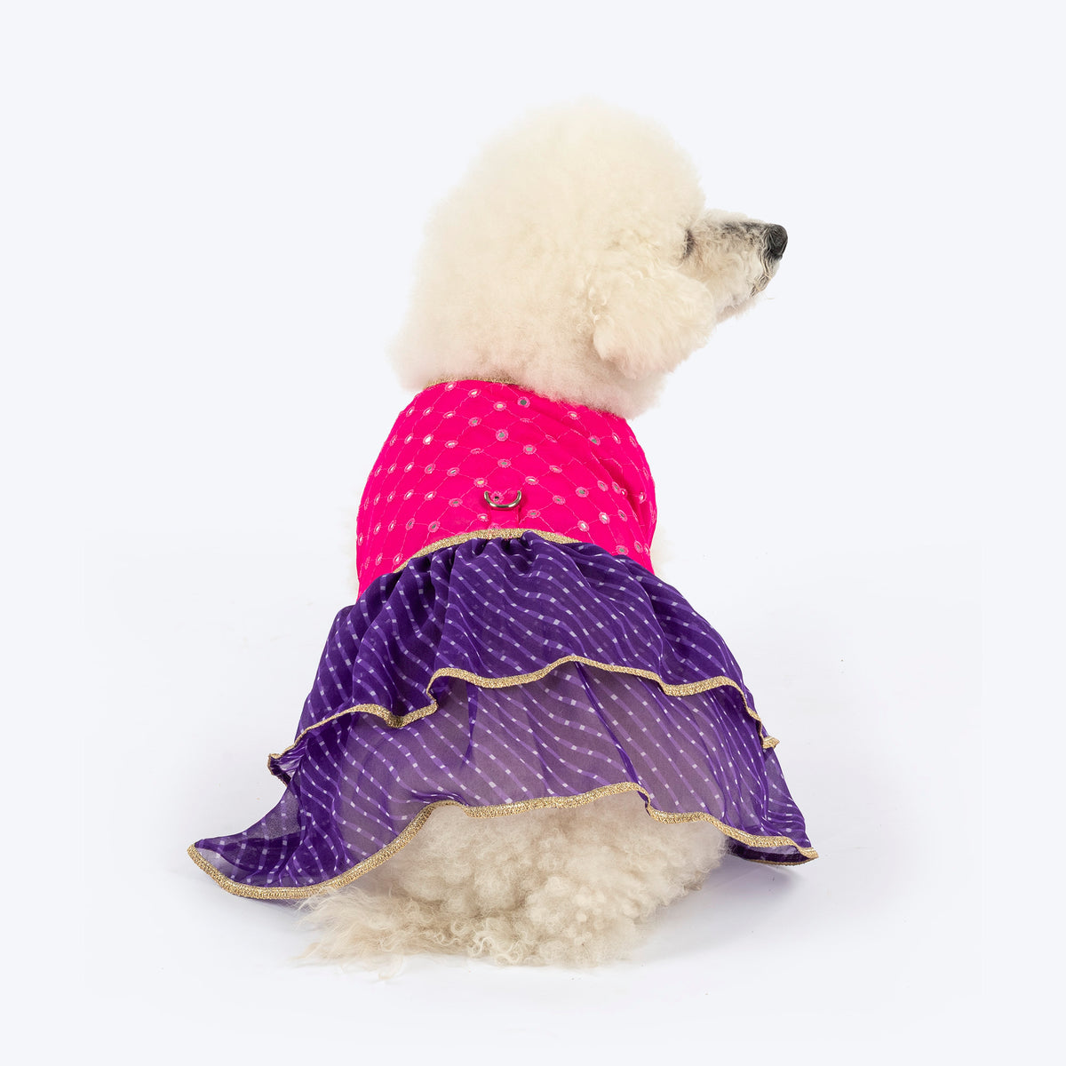 HUFT Shahi Sparkle Dress For Dog - Pink/Purple