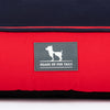 HUFT Ellie Classic Lounger Bed For Dog - Red & Navy - Heads Up For Tails