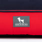 HUFT Personalised Ellie Classic Lounger Bed For Dog - Red & Navy