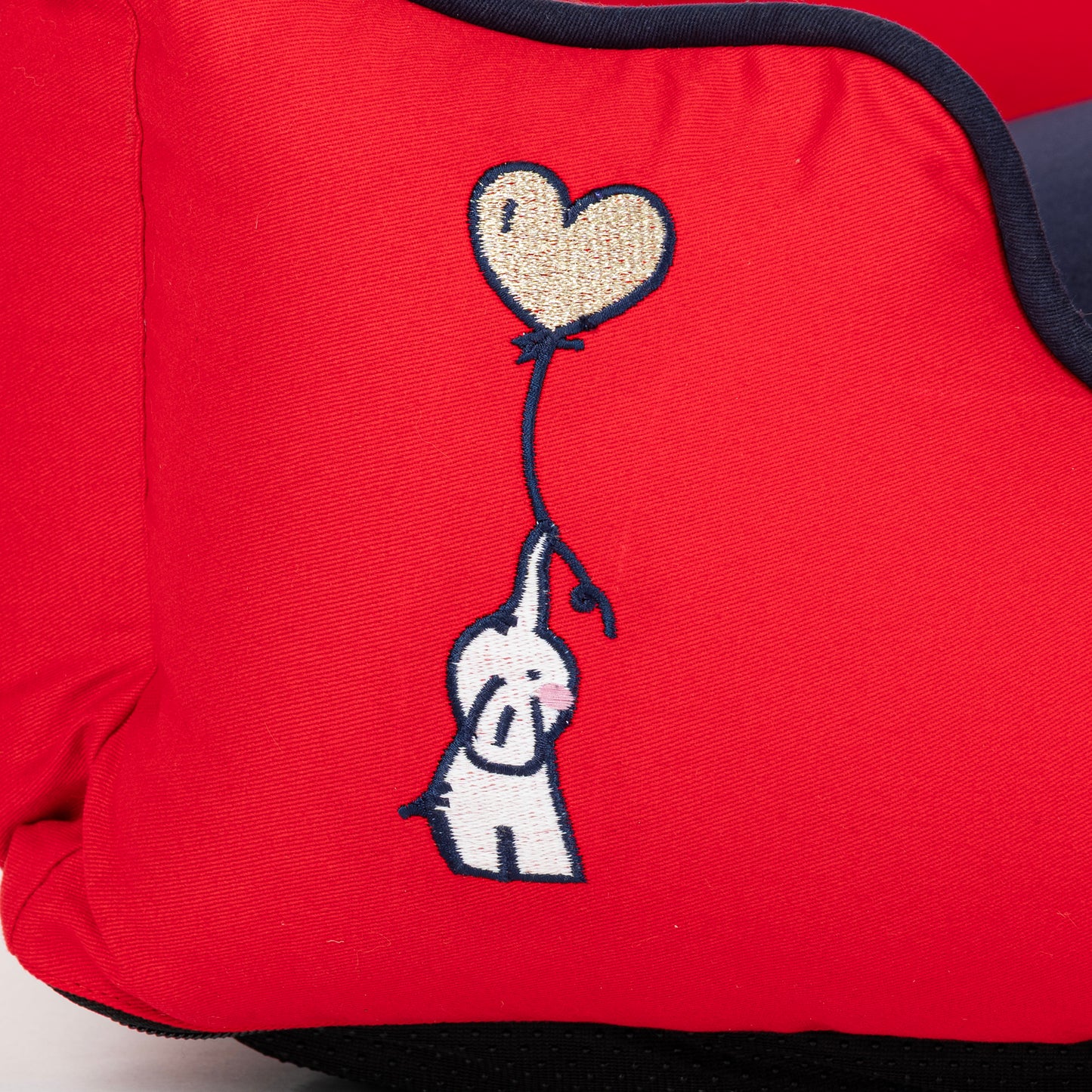 HUFT Personalised Ellie Classic Lounger Bed For Dog - Red & Navy