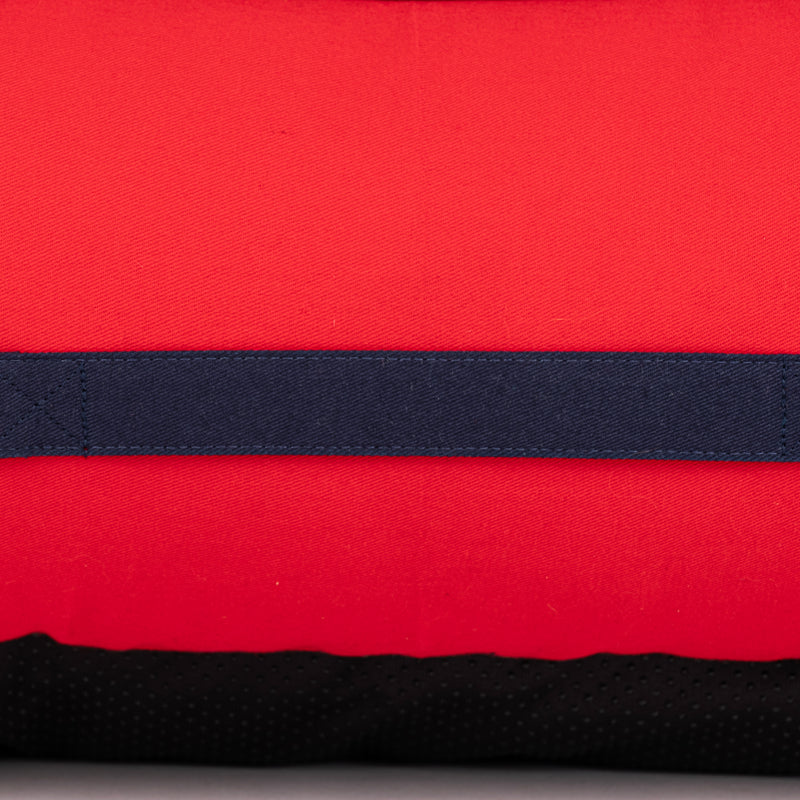 HUFT Personalised Ellie Classic Lounger Bed For Dog - Red & Navy - Heads Up For Tails