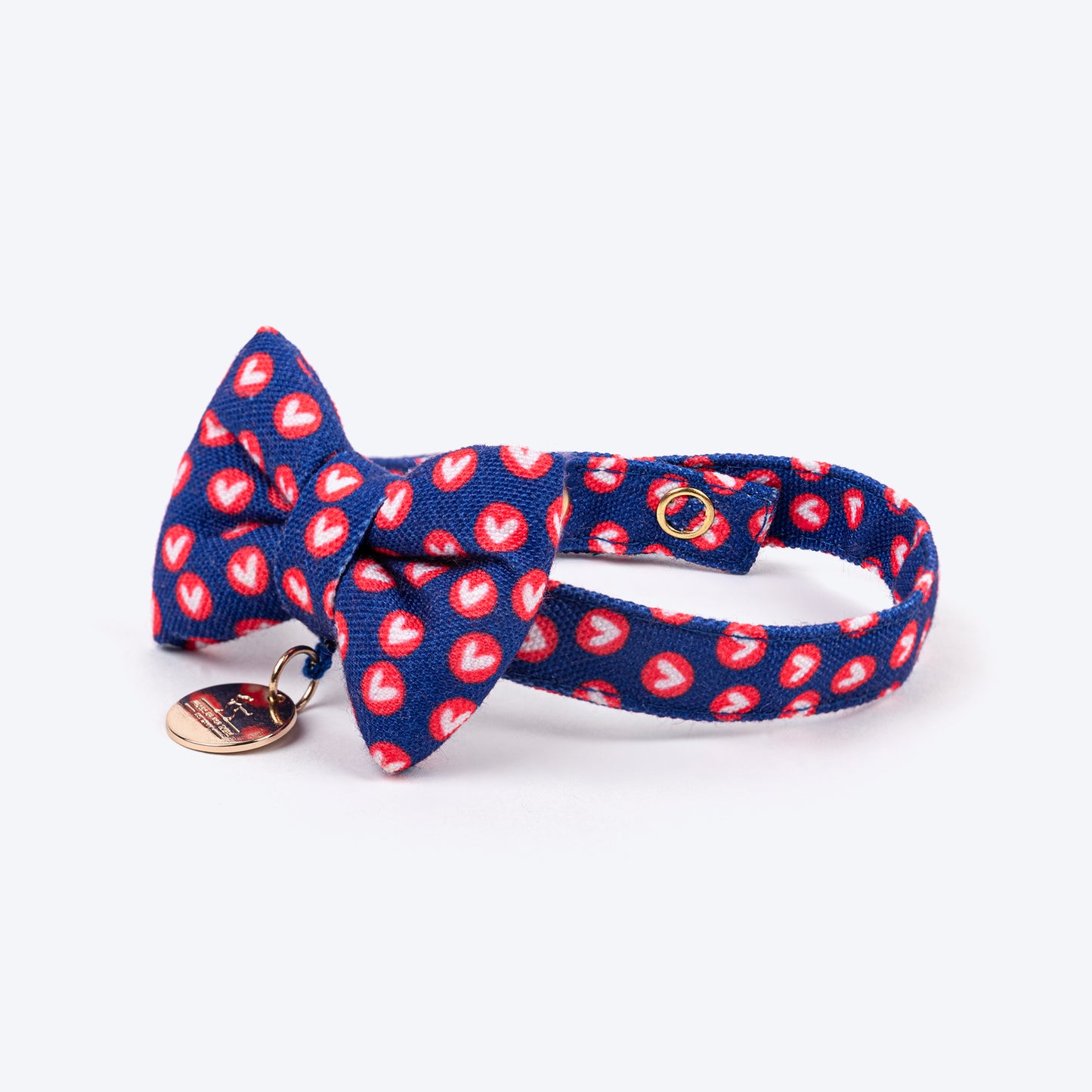 HUFT Heartpop Printed Bow Tie With Strap For Cat - Deep Blue