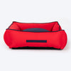 HUFT Personalised Ellie Classic Lounger Bed For Dog - Red & Navy - Heads Up For Tails