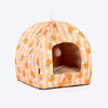 HUFT Tangy Blossoms Tent Bed For Cat & Puppies - Orange - Heads Up For Tails