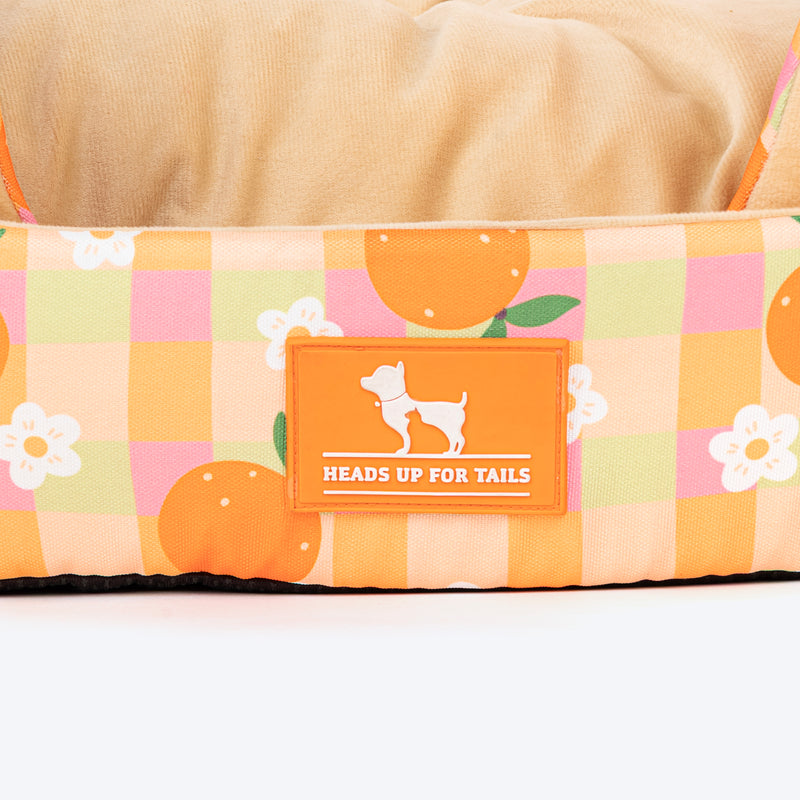 HUFT Tangy Blossoms Tent Bed For Cat & Puppies - Orange - Heads Up For Tails