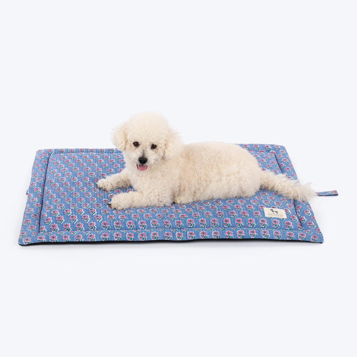 HUFT Jaipuri Phool Dog Mat - Blue & Pink