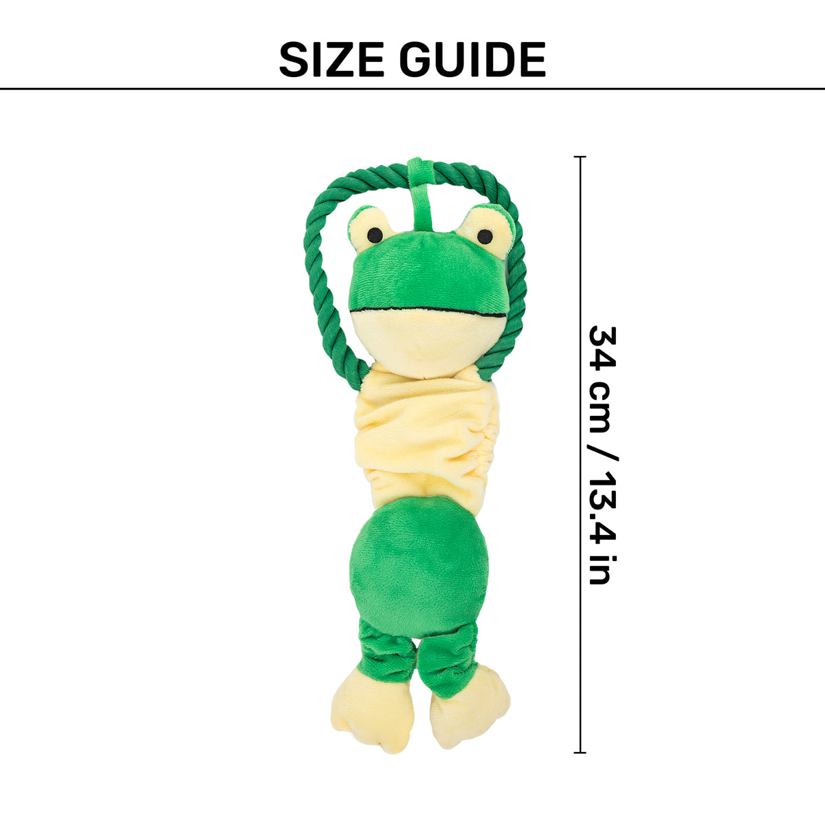 TLC Bungee Frog Squeaky Plush Toy For Dog - Green - Heads Up For Tails