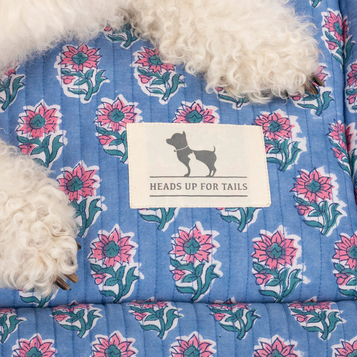 HUFT Jaipuri Phool Dog Mat - Blue & Pink