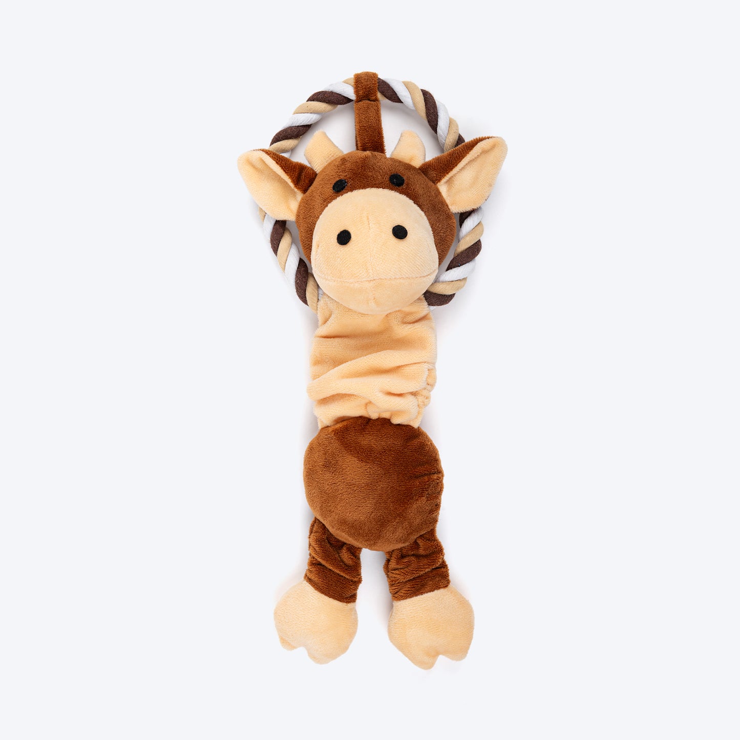 TLC Bungee Cow Squeaky Plush Toy For Dog - Brown