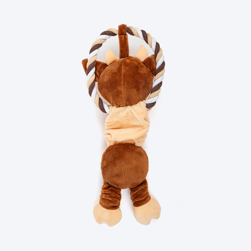 TLC Bungee Cow Squeaky Plush Toy For Dog - Brown - Heads Up For Tails