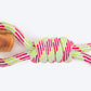 TLC Rubber Pig Squeaky With Rope Chew Toy For Dog - Multicolor