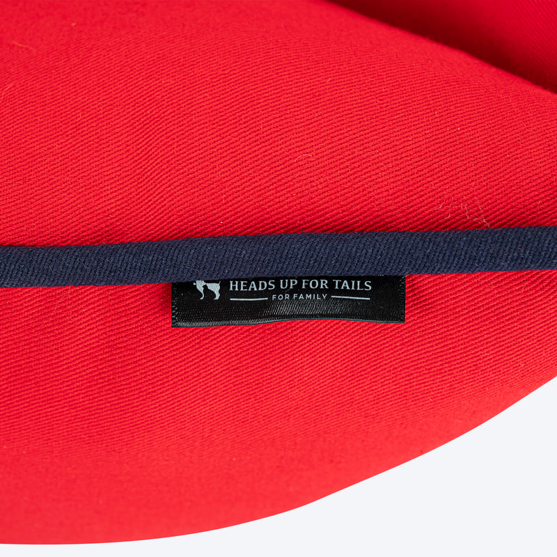 HUFT Ellie Classic Lounger Bed For Dog - Red & Navy - Heads Up For Tails
