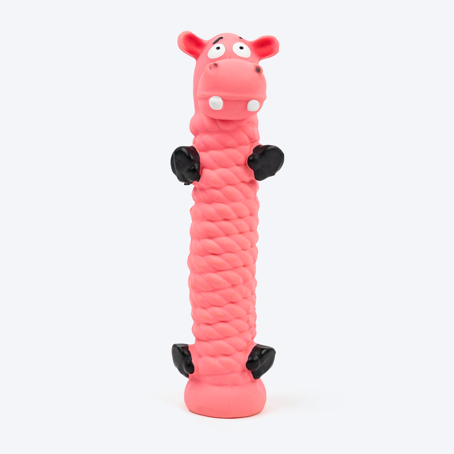 TLC Long Body Hippo Squeaky Chew Toy For Dog - Pink