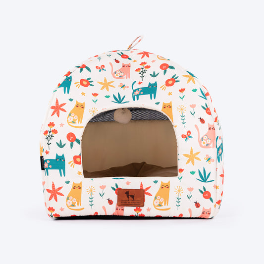 HUFT Snuggle Bloom Tent Bed For Cat - Multicolor