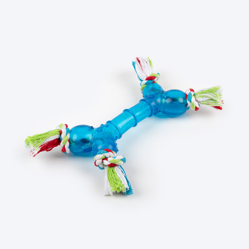 TLC Multi Material 4 Knot Rope Toy For Dog - Assorted - Heads Up For Tails