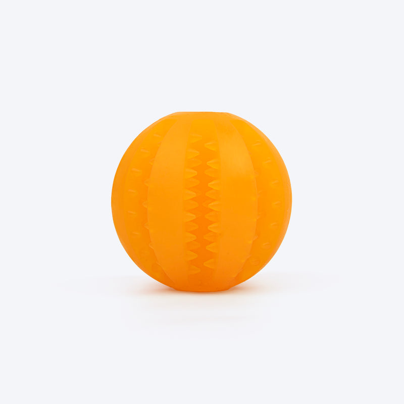TLC Spiky Ball Chew Toy For Dog - Yellow - Heads Up For Tails