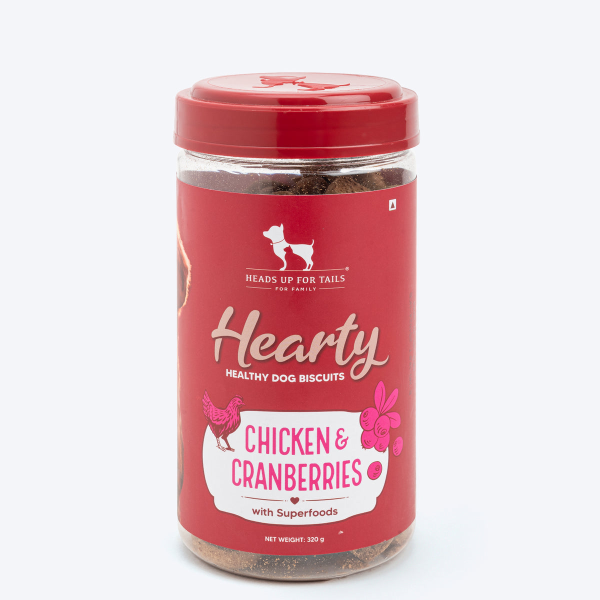 Hearty Dog Biscuits Chicken & Cranberries Grain-Free 320g, Grain-Free, Gluten-Free, Cold-Pressed