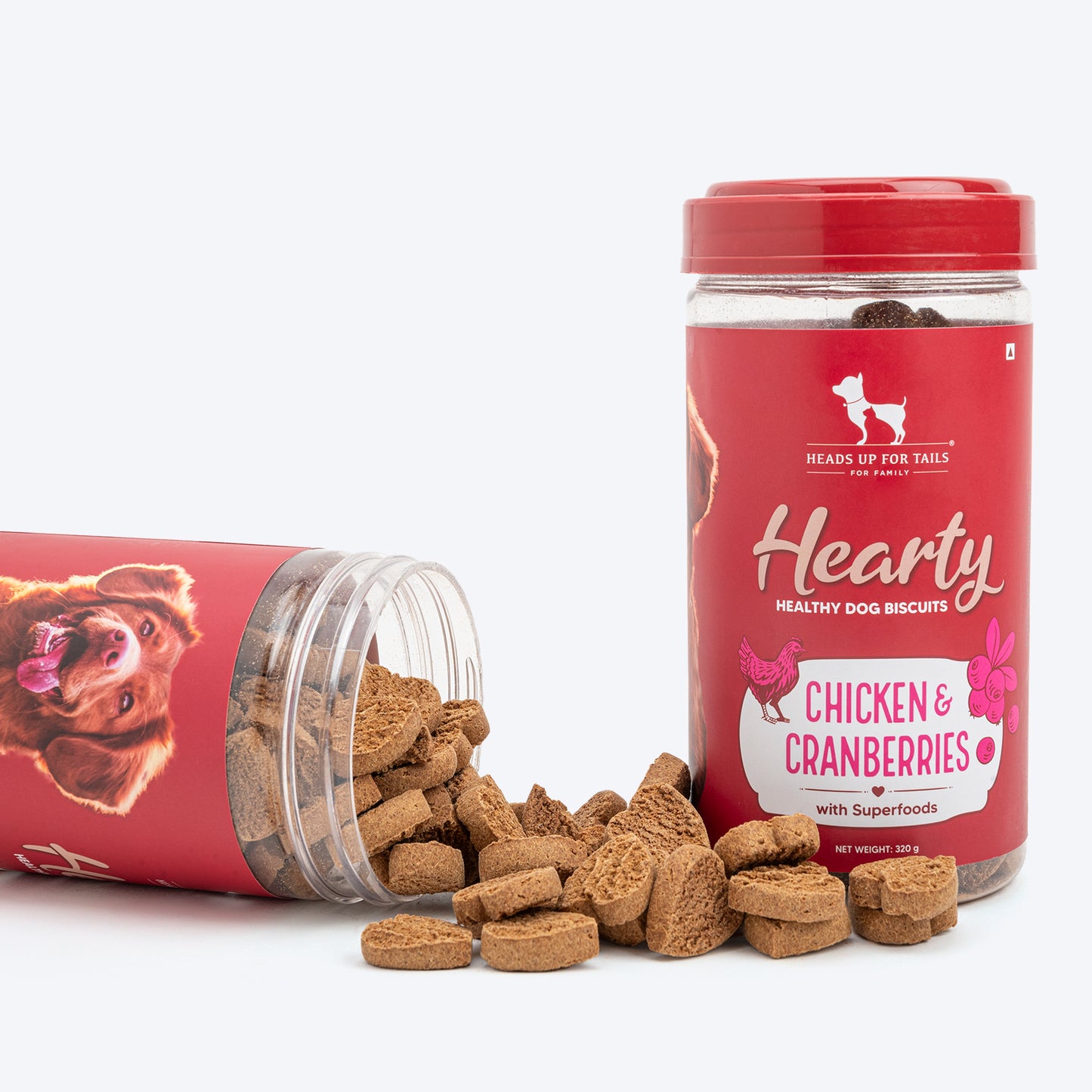 HUFT Hearty Biscuits Twin Pack - With Chicken, Cheddar Cheese & Cranberries - 640 gm