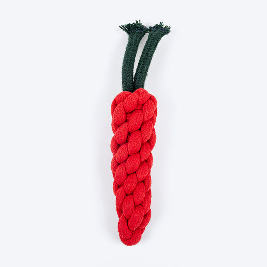 TLC Carrot Rope Toy For Dog - Red