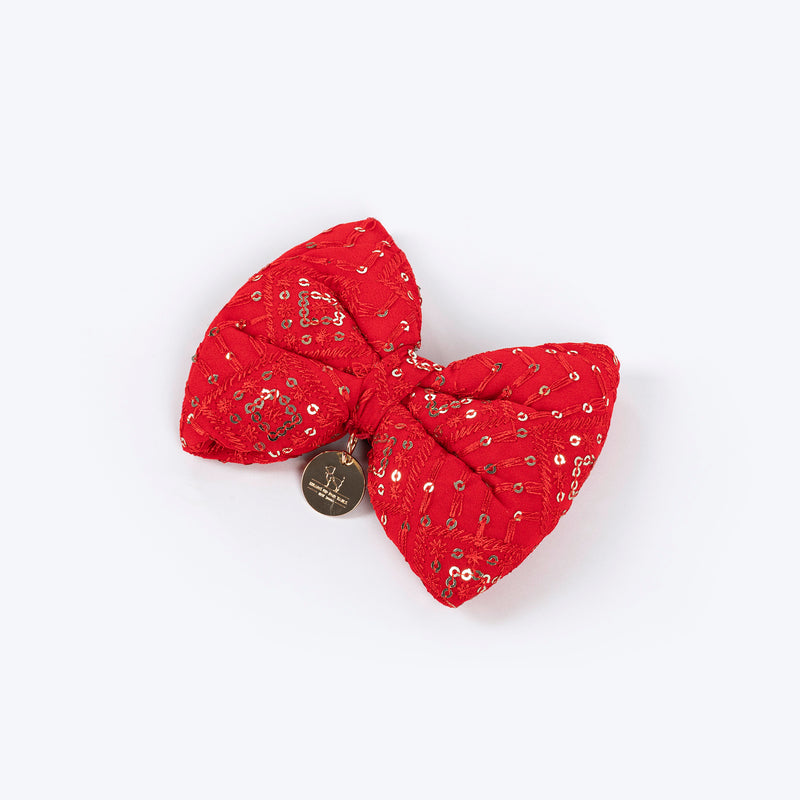 HUFT Royal Radiance Bow Tie For Dog - Red
