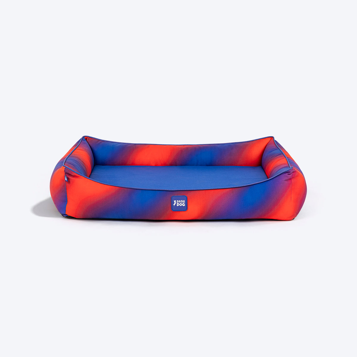 Dash Dog Flow Water Repellent Lounger Dog Bed - Blue & Red - Heads Up For Tails