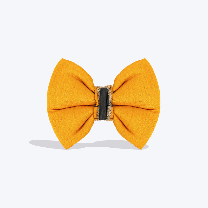 HUFT Shahi Utsav Bow Tie For Dog - Yellow