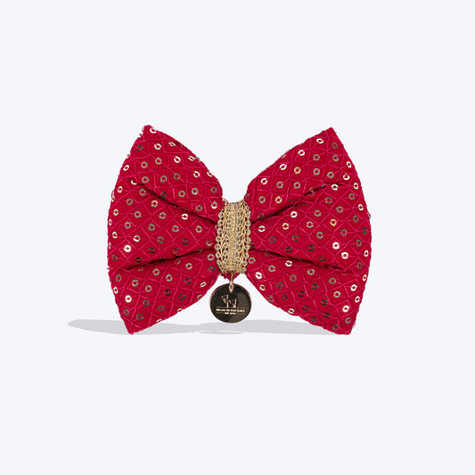 HUFT Regal Radiance Bow Tie For Dog - Magenta