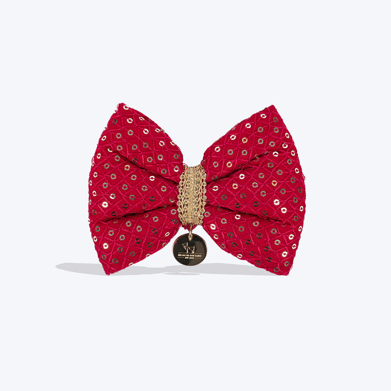 HUFT Regal Radiance Bow Tie For Dog - Magenta