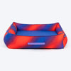 Dash Dog Flow Water Repellent Lounger Dog Bed - Blue & Red - Heads Up For Tails