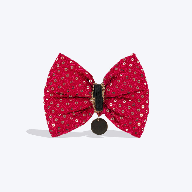 HUFT Regal Radiance Bow Tie For Dog - Magenta