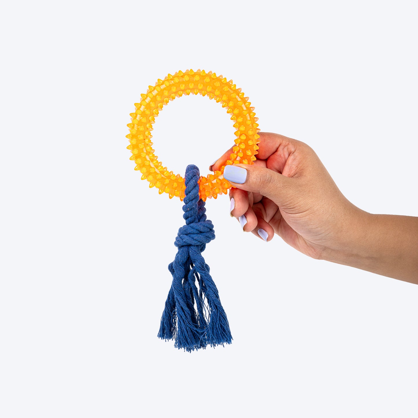 TLC Spike Ring Teether Chew Toy For Dog - Orange & Blue - Heads Up For Tails