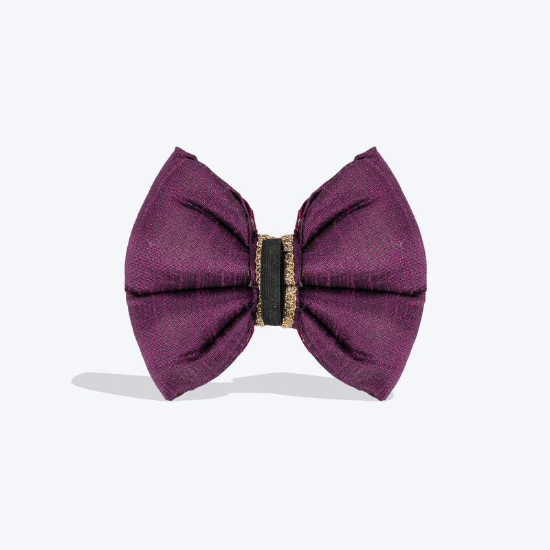 HUFT Shahi Utsav Bow Tie For Dog - Purple