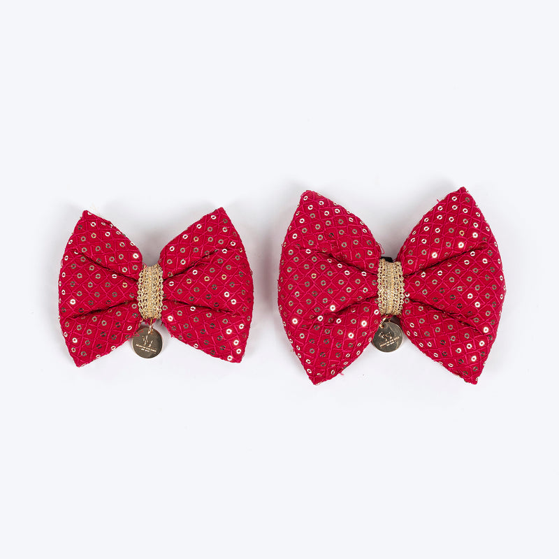 HUFT Regal Radiance Bow Tie For Dog - Magenta