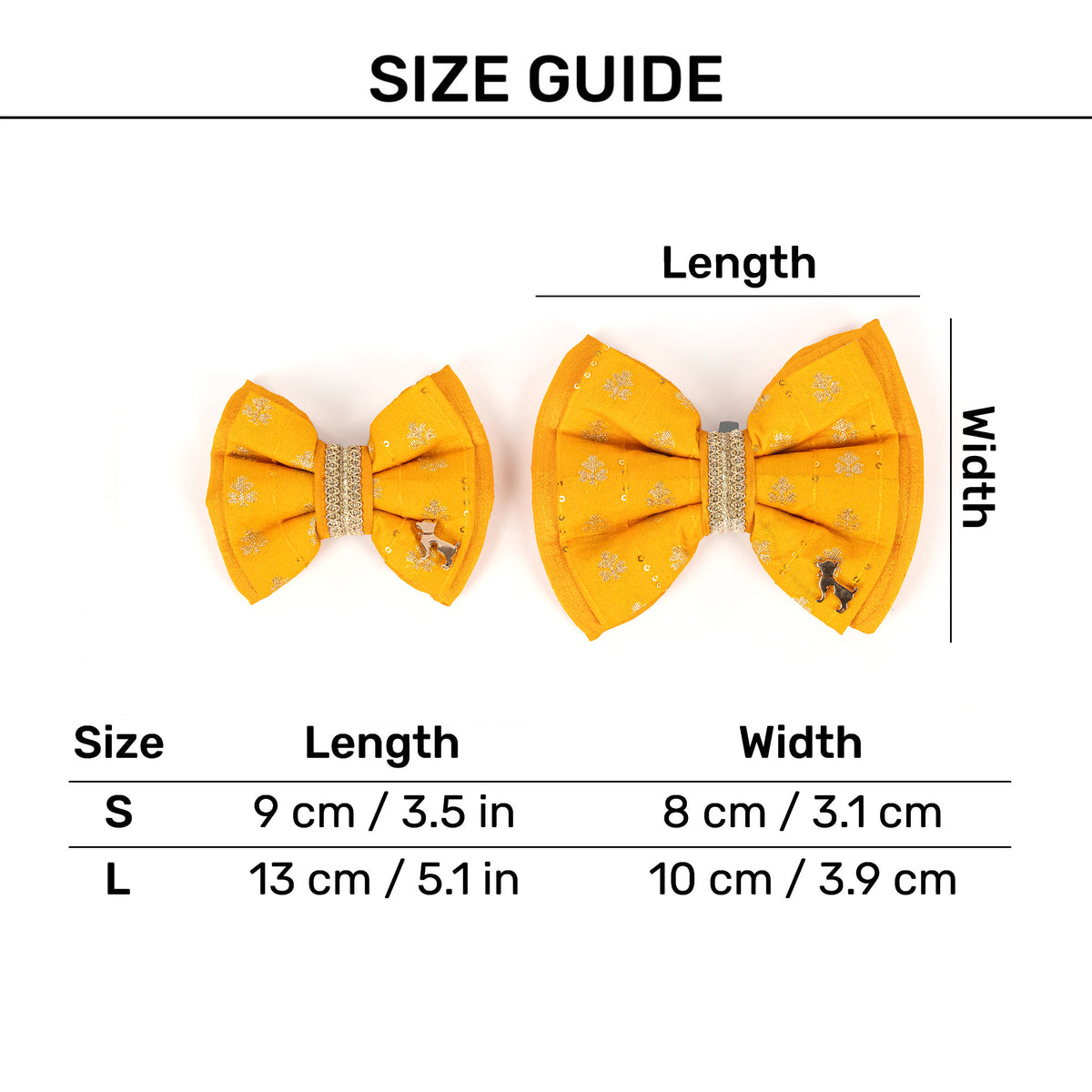 HUFT Shahi Utsav Bow Tie For Dog - Yellow