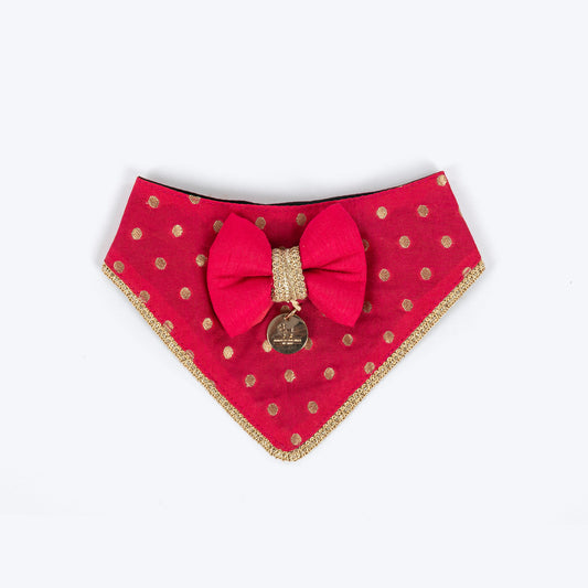 HUFT Shahi Brocade Scarf For Pet - Pink