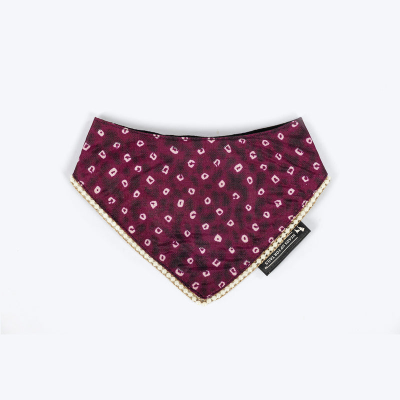 HUFT Bandhani Pop Scarf For Pet - Purple