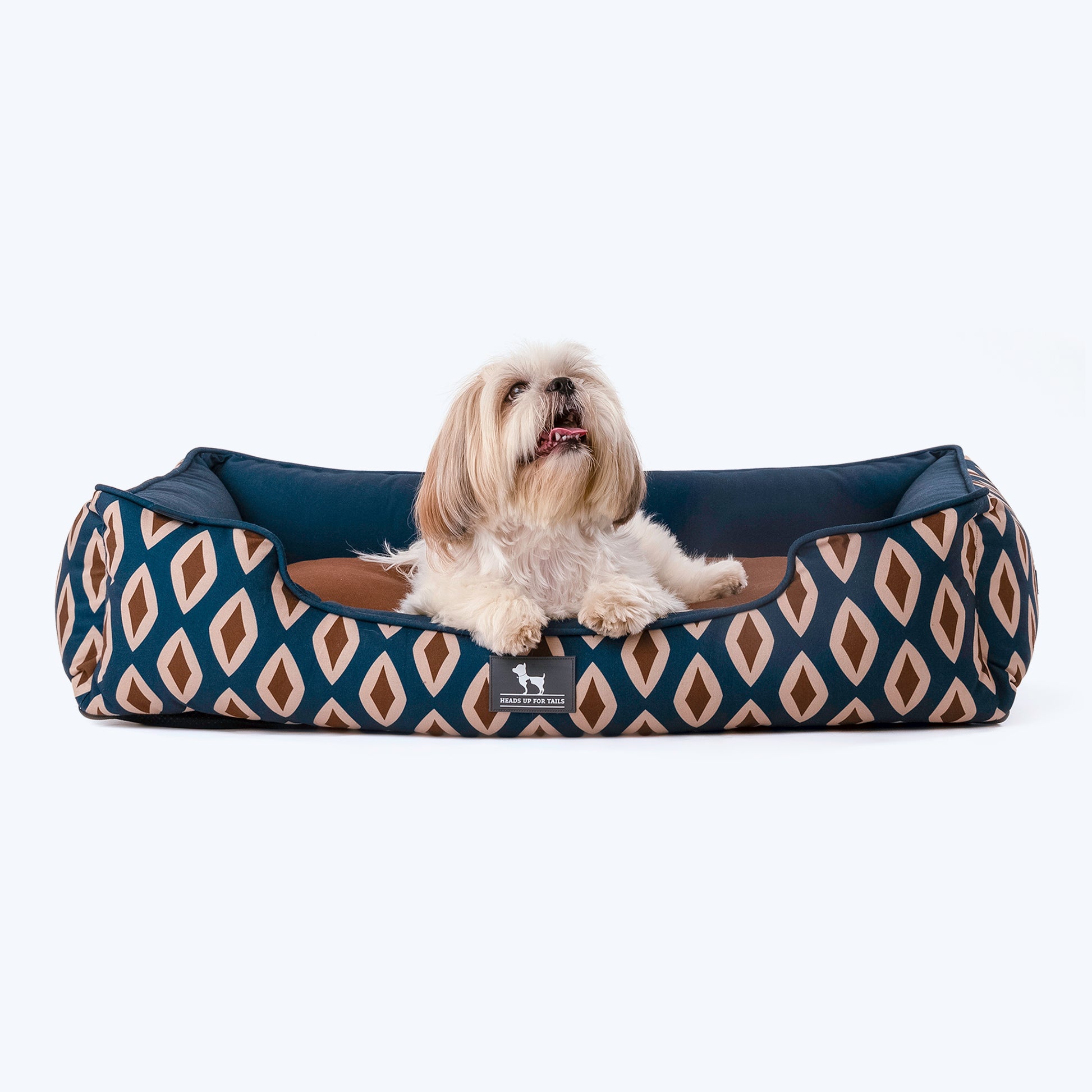 HUFT Bohemian Bliss Lounger Dog Bed - Teal & Brown -02