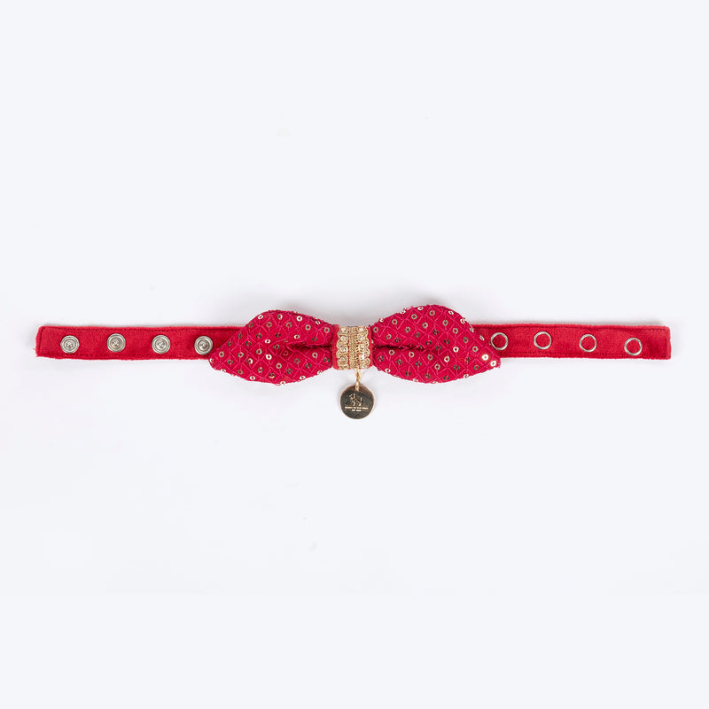 HUFT Regal Radiance Bow Tie For Cat - Magenta