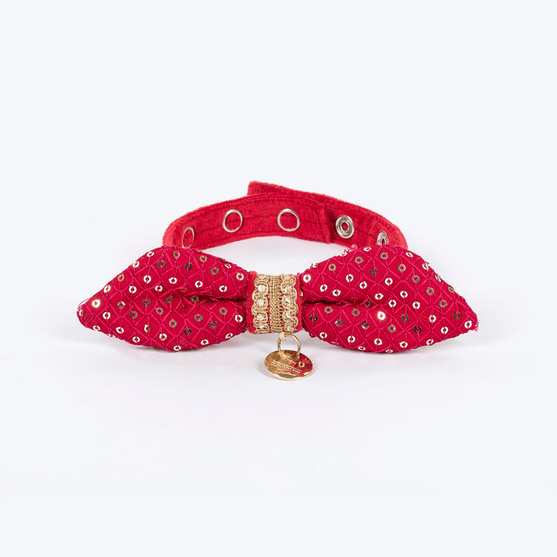 HUFT Regal Radiance Bow Tie For Cat - Magenta