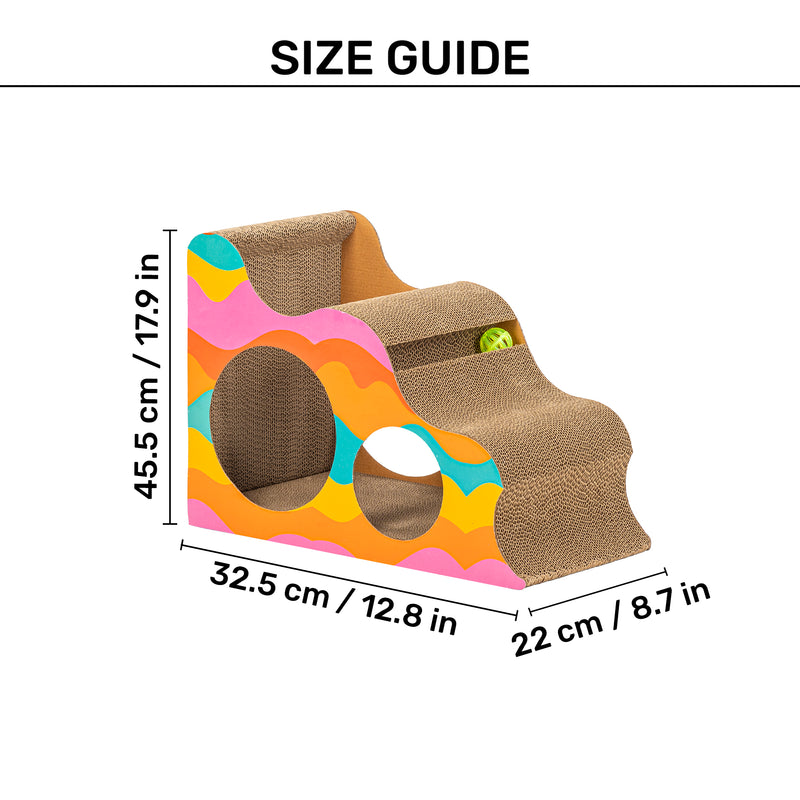 HUFT Scratch N' Hide Scratcher For Cat - Multicolor - Heads Up For Tails