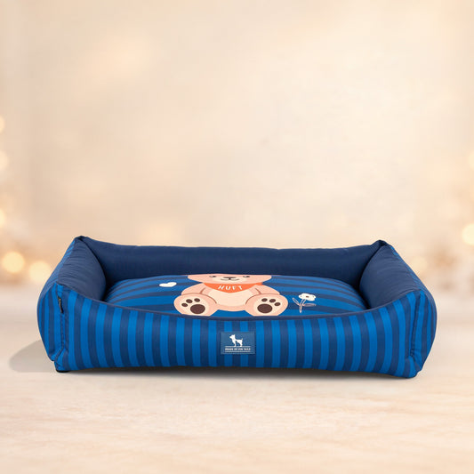 HUFT Bear Hug Lounger Bed For Dog - Blue