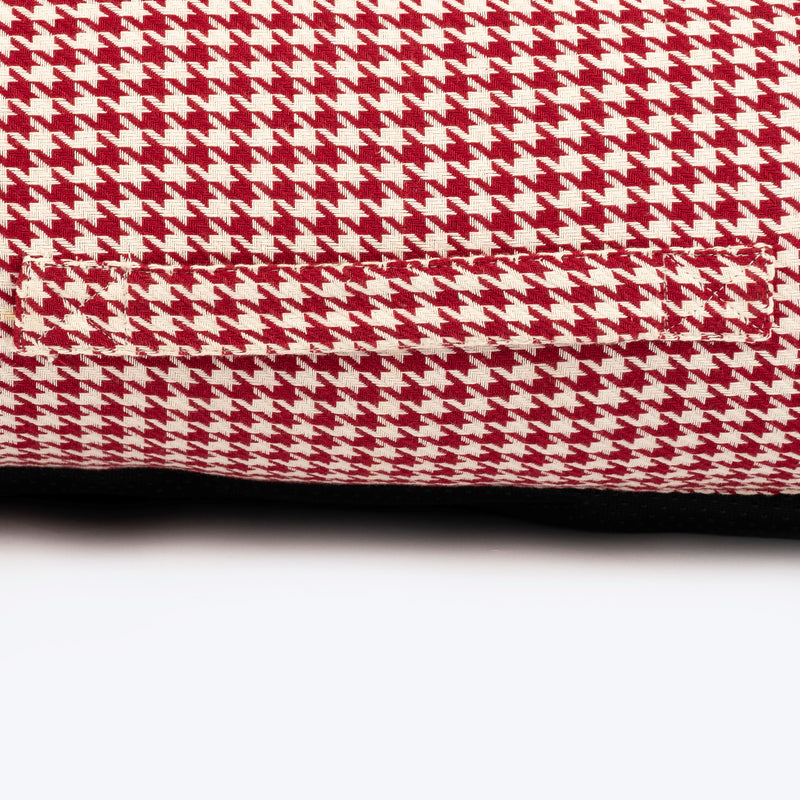 HUFT Cherry Houndstooth Lounger Bed For Dog - Maroon & Ivory