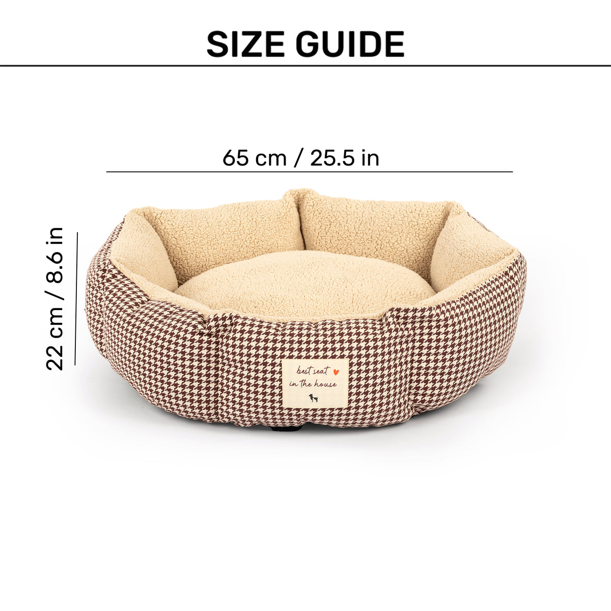 HUFT Cosy Cuddle Bed For Cat & Puppy - Brown