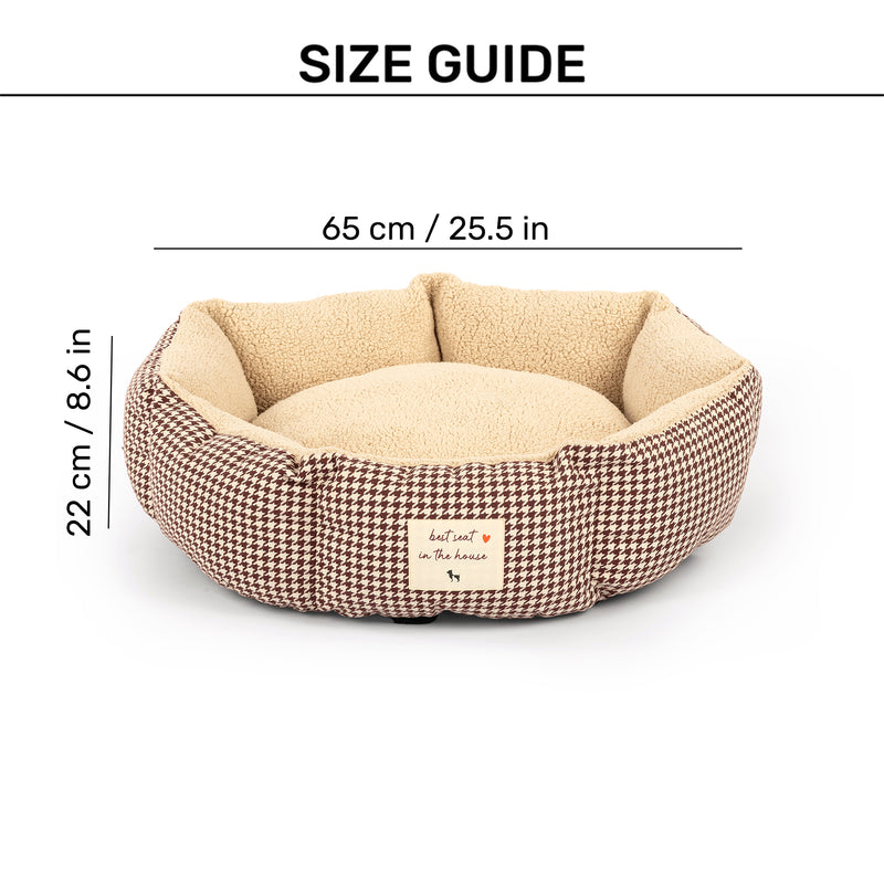 HUFT Cosy Cuddle Bed For Cat & Puppy - Brown