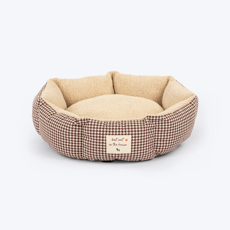 HUFT Cosy Cuddle Bed For Cat & Puppy - Brown