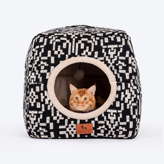HUFT Furbulous Tent Bed For Cat - Black & White - Heads Up For Tails