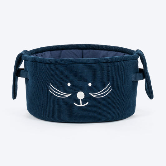 HUFT Playtime Toy Basket For Dog & Cat - Navy - Heads Up For Tails