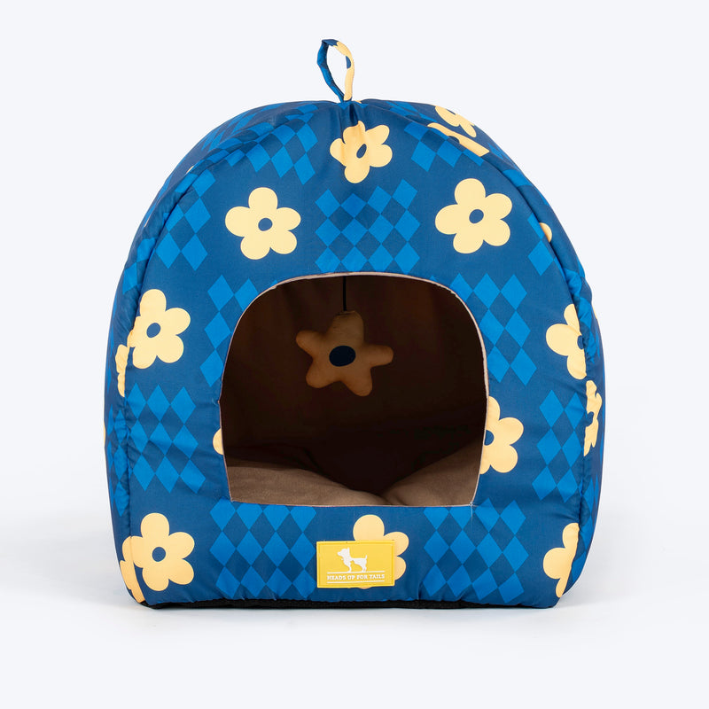 HUFT Cosy Blossom Tent Bed For Cat & Puppy - Blue