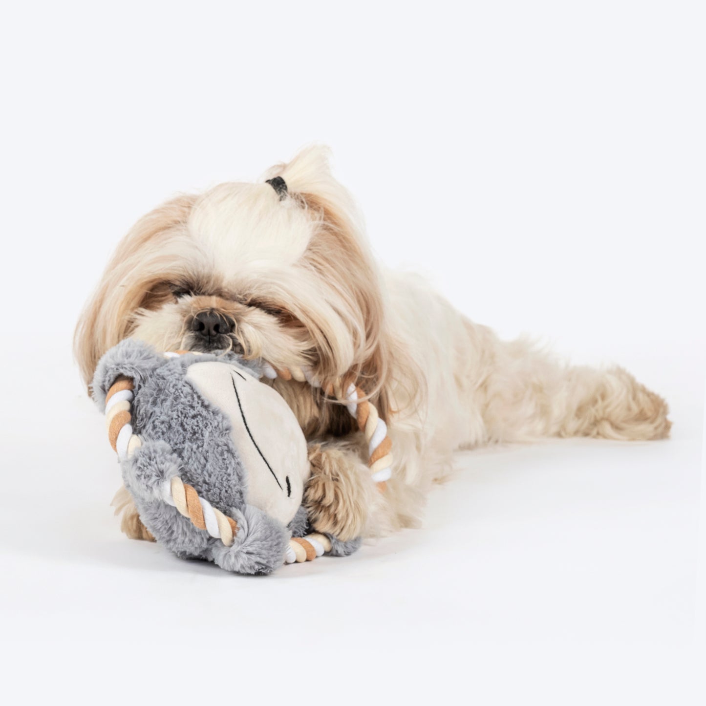 Dash Dog Happy Hippo Squeaky Plush Toy For Dog - Grey - Heads Up For Tails